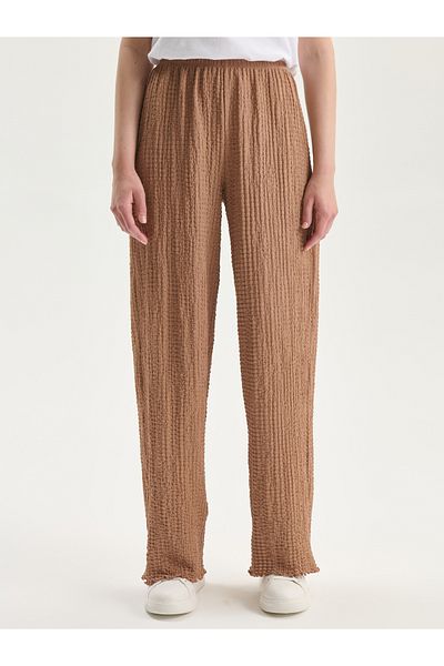 LC Waikiki Elastic Waist Textured Women's Trousers