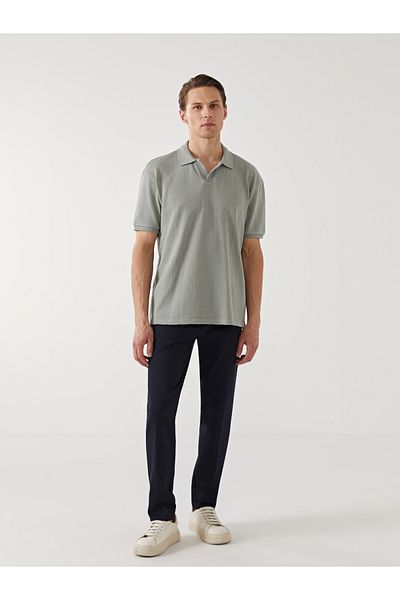LC Waikiki Einfarbiges Herren-T-Shirt mit Polokragen