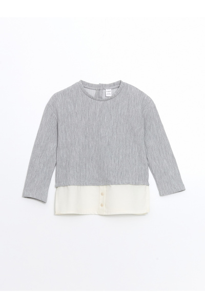 LC Waikiki Crew Neck Girls Blouse and Leggings Pants 2-Piece