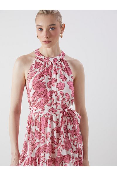 LC Waikiki Φόρεμα με λουλούδια Halter Neck