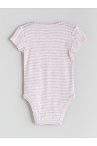 LC Waikiki Crew Neck Basic Baby Girl Snap-On Bodysuit