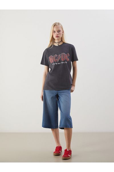 LC Waikiki Crew Neck Ac/Dc Printed Women's T-Shirt