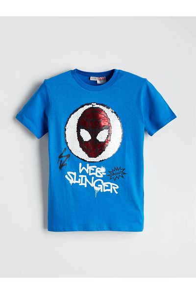 LC Waikiki Tricou pentru băiat cu paiete reversibil cu imprimeu Spider-man