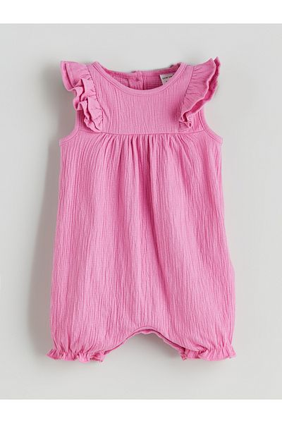 LC Waikiki Crew Neck Basic Baby Girl Jumpsuit