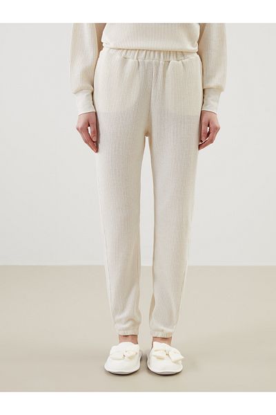 LC Waikiki Strukturierte Jogger-Pyjamahose für Damen mit elastischem Bund
