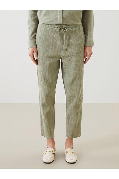 LC Waikiki Elastic Waist Textured Women's Trousers