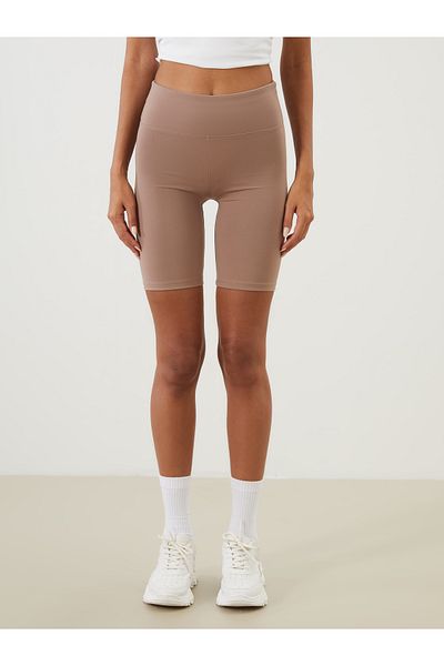 LC Waikiki Weiße Elastische Taille Damen Sport Shorts Leggings