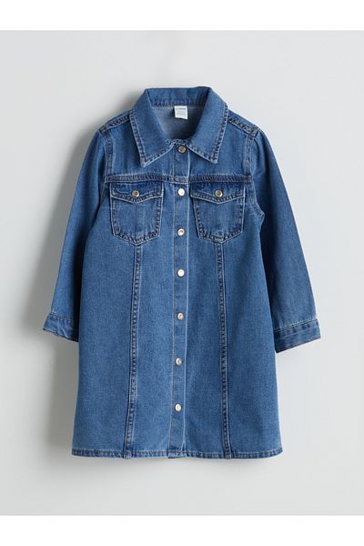 LC Waikiki Basic Long Sleeve Girls' Jean Dress