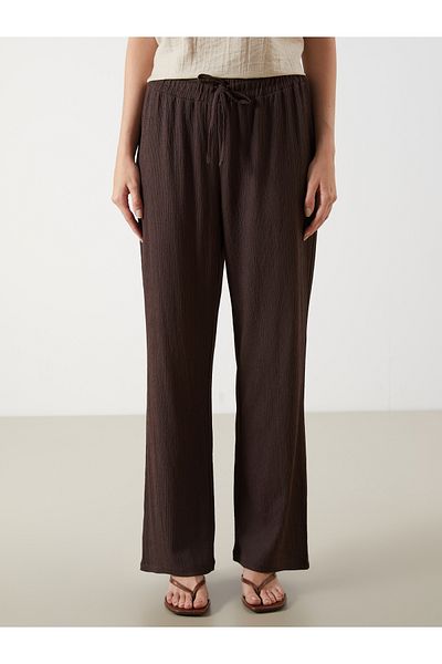 LC Waikiki Elastic Waist Textured Women's Trousers