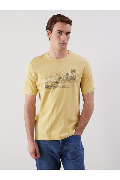 LC Waikiki Crew Neck Short Sleeve Printed Combed Cotton Men's T-Shirt