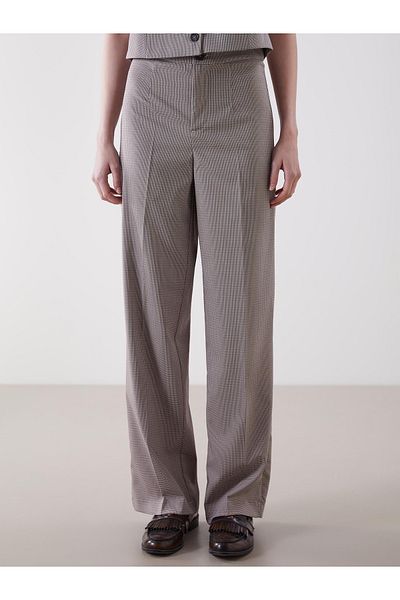 LC Waikiki Standard Fit Plaid Women's Trousers