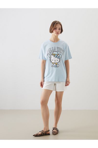 LC Waikiki Γυναικείο μπλουζάκι με λαιμόκοψη Hello Kitty με στάμπα