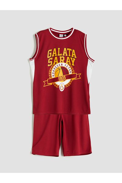 LC Waikiki Crew Neck Galatasaray Printed Boys' Singlet and Shorts