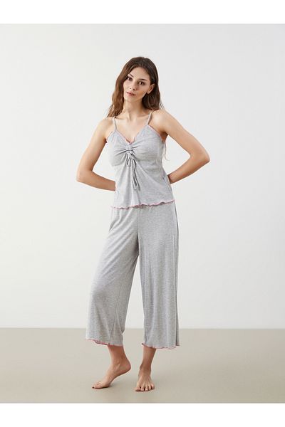 LC Waikiki V-Neck Women's Capri Pajama Set