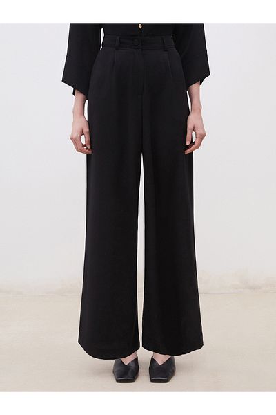 LC Waikiki Pantaloni de damă din crepon cu croială largi