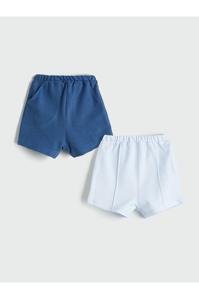 LC Waikiki Elastic Waist Basic Baby Boy Shorts 2-Piece