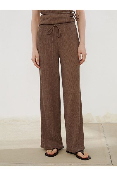 LC Waikiki Elastic Waist Textured Women's Trousers