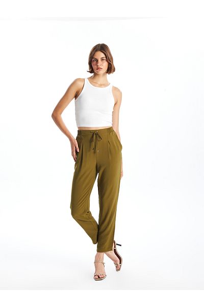 LC Waikiki Women's Trousers - Carrot Cut, Elastic Waist
