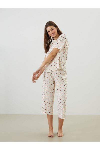 LC Waikiki Petite Printed Women's Capri Pajama Set