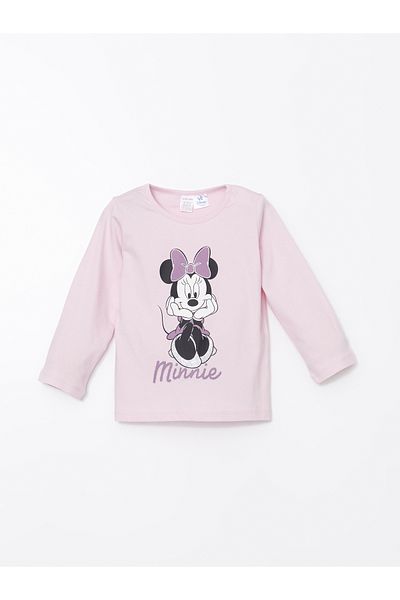 LC Waikiki Crew Neck Minnie Mouse Printed Baby Girl Pajama Set