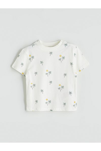 LC Waikiki Printed Baby Boy T-Shirt and Salopet 2-Piece