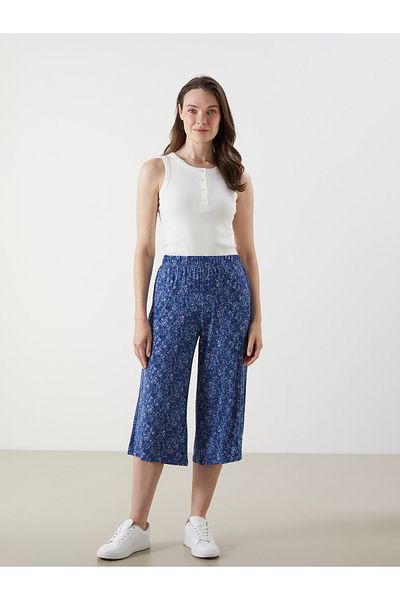 LC Waikiki Patterned Women's Capri with Elastic Waist
