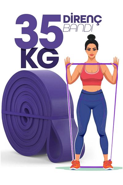 ByKurt 35 kg Purple Resistance Band – Extra Hard Gym Pilates Fitness Muscle Building Band