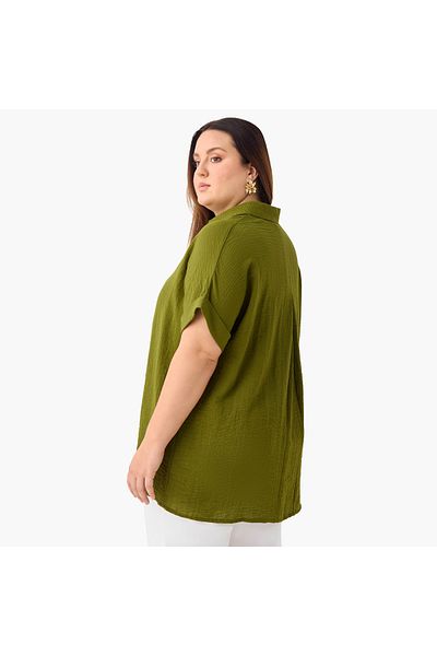 Ulla Popken مقاس إضافي من Ulla Popken ذو طيات أمامية
