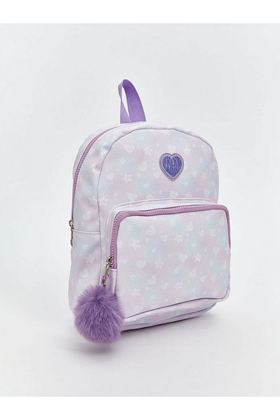 LC Waikiki Purple Pompom Detailed Girl's Backpack