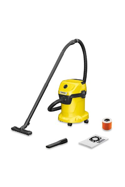 Karcher 1000W Wet and Dry Drum Vacuum Cleaner Yellow and Black 17 Liter