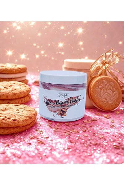 BeOne Cosmetics Glow Biscuits Butter - unt de corp cu particule stralucitoare, aroma de biscuiti, 100%