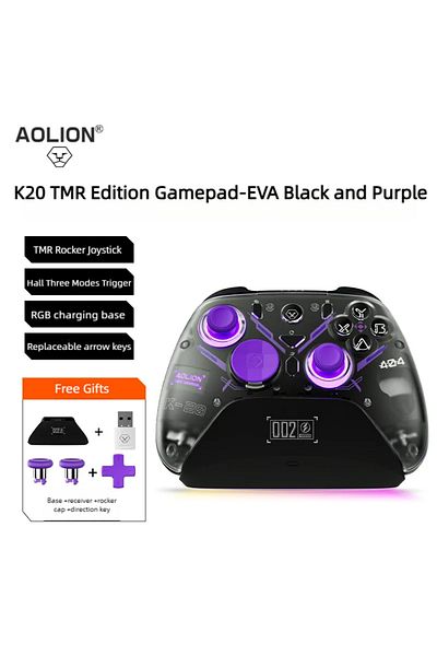 Choice وحدة تحكم ألعاب K20 TMR Black Aolion K10 لجهاز Switch 2 مع قاعدة شحن ولوحة ألعاب لاسلكية RGB Hall