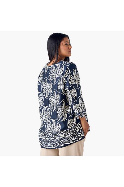Ulla Popken Printed V Neck Top