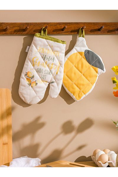 LC Waikiki Mixed Printed Oven Mitts and Tutaç