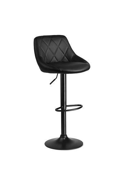 shumee Nerra black bar stool with black backrest and base