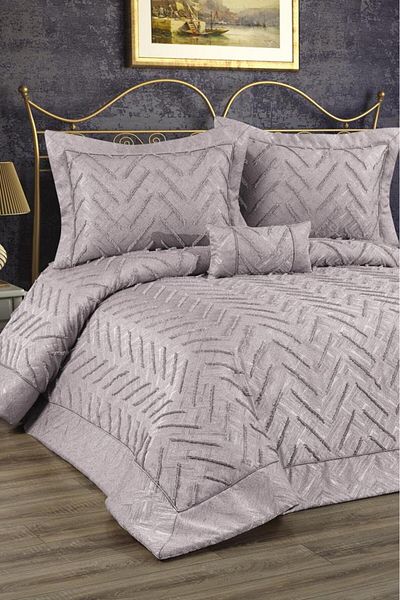 Çeyiz Diyarı Legendary Filled Cotton Double Bedspread Gray