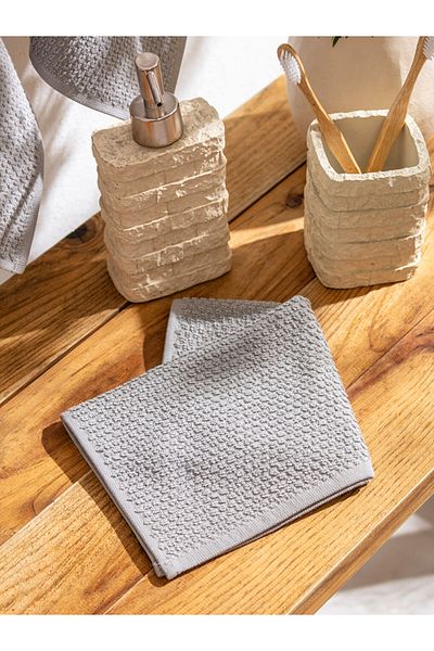 LC Waikiki Gray Cotton Hand Towel 4 Pcs 30X30 cm