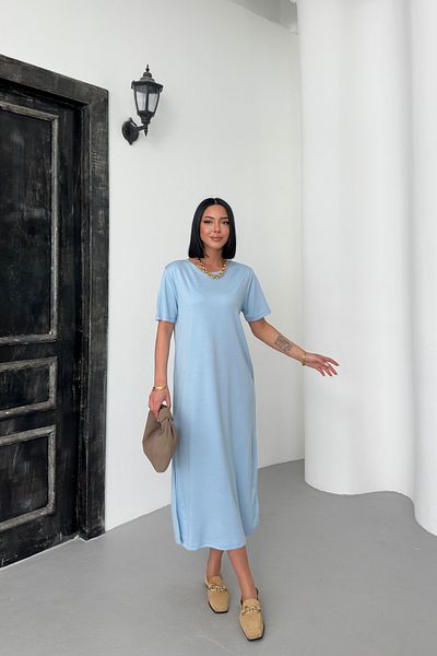 MOZENA Modal Fabric Side Slit Basic Dress