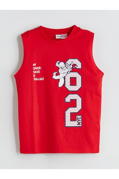 LC Waikiki New Season Crew Neck Spider-Man Printed Boys Undershirt - S5H234Z4