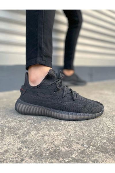 Joy Ayakkabı Jy305 Pulse Lace-Up Knitwear Fabric Men's Casual Sports Shoes Tst - Black