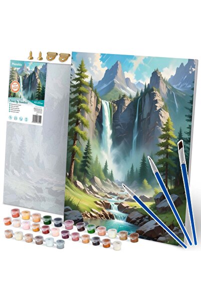 shumee Tablou de pictat după numere 40x50 cm Peisaj montan Massido