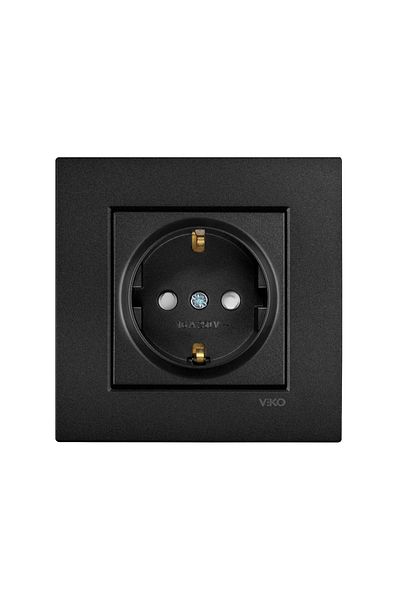 VİKO Novella Soil Socket Black (Frame Included)