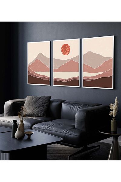 Hagen Pictură de perete Picturi de bucătărie cu aspect de cadru de calitate premium Pictură din 3 piese Pictură modernă Pictură boemă