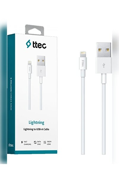 Ttec Lightning 2A USB 1m iPhone Kopmaz Hızlı Şarj ve Senkronizasyon Data Kablosu