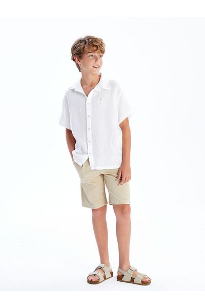 LC Waikiki White Elastic Waist Boy's Shorts