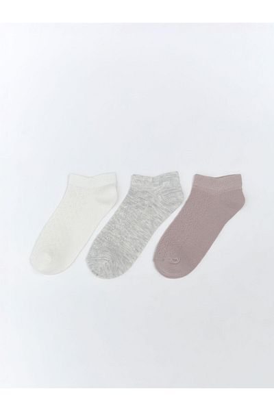 LC Waikiki Ecru Women's Flat Booties Socks 3-Piece
