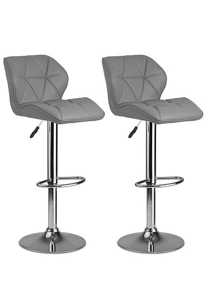 shumee Grey Castel bar stool with backrest - 2 pieces