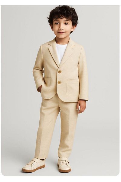 Mai Perla Boy's Suit Linen Fabric Set of 3 Sports Stylish - Special Occasion Suit 2-6 Years