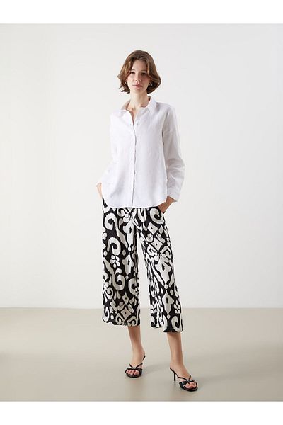 LC Waikiki Mixed Floral Women's Capri with Elastic Waist