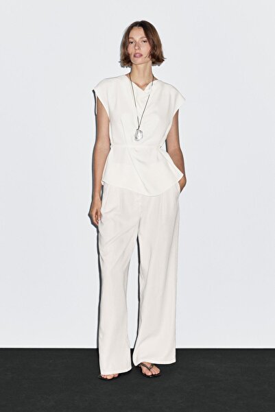 Massimo Dutti Duble pensli geniş paça pantolon